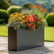 80cm Long Zinc Galvanised Matte Grey 60cm Tall Trough Planter